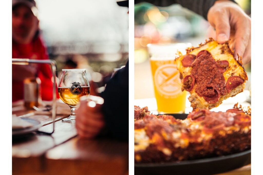 Beer and pizza photos