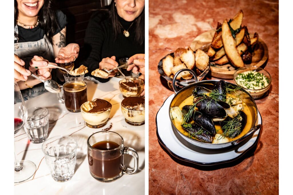 Two photos of Corsica restaurant