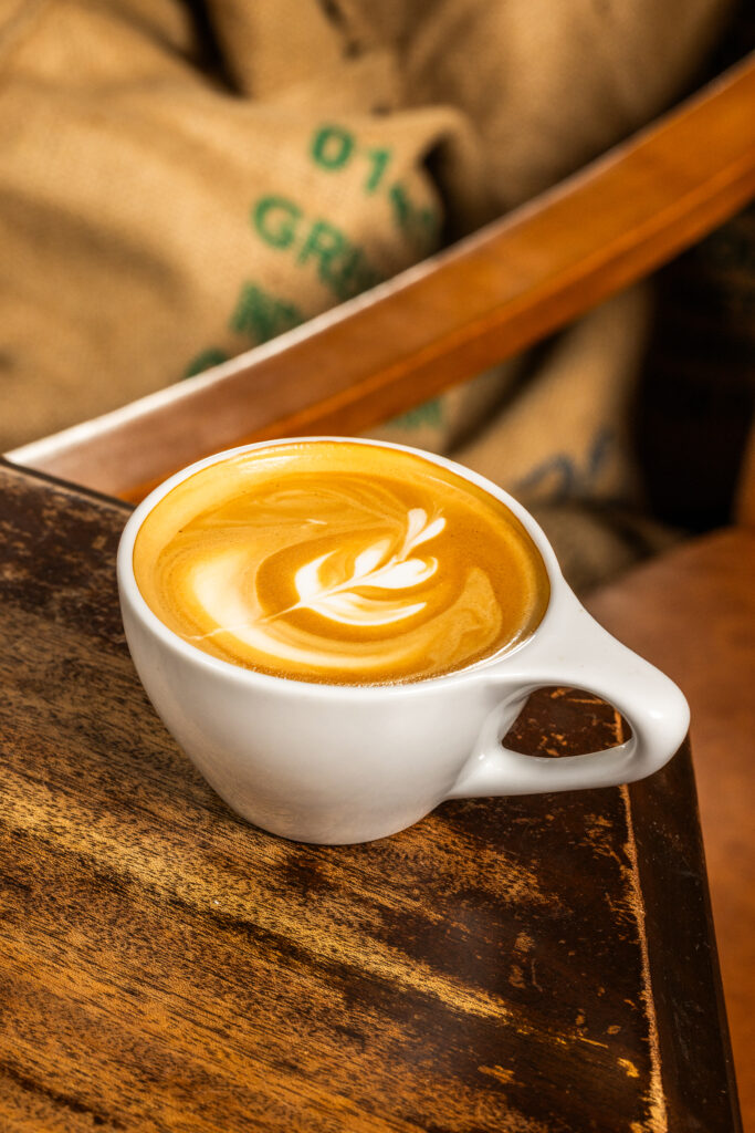 A latte at Muddy Buck
