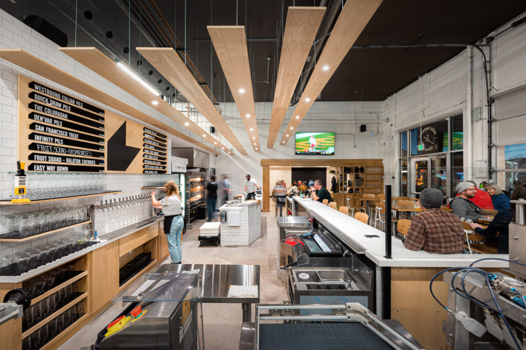 Westbound and Down interior with a sitting area and taps