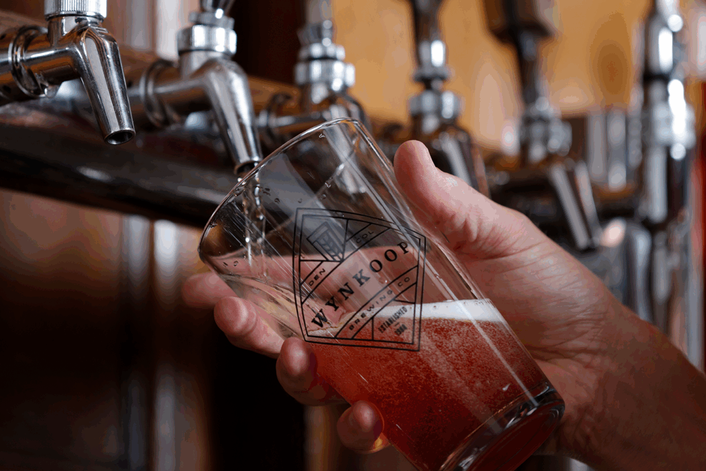 Pouring a beer at Wynkoop Brewing Company in Breckenridge