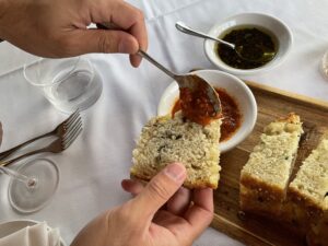 Garlic rosemary focaccia bread at Evoke 1923